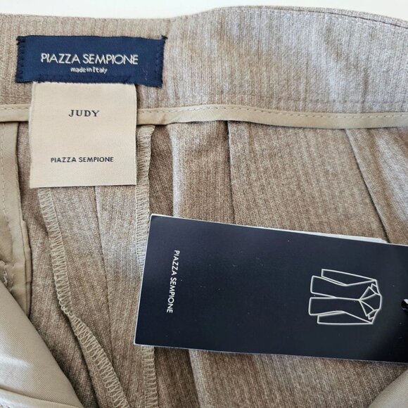 NWT PIAZZA SEMPIONE Brown Wool Flannel Straight Judy Pants 40/6 - Picture 6 of 7